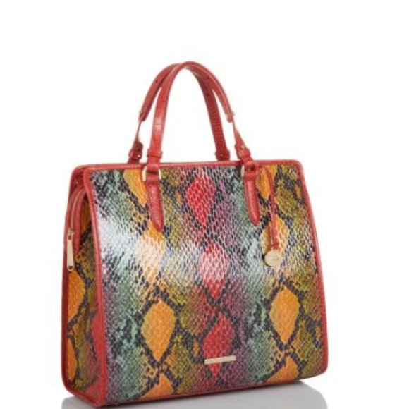 SALE BNWT Brahmin Tia Red Dragon Experium Genuine Leather Women’s Large Tote Bag - Picture 3 of 10